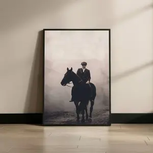 Peaky Blinders Wall Art, Moody Horse Poster Print, Vintage Gangster Decor for Living Room, Office, Home Bar