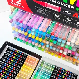 Soft Head Painting Graffiti Stacking Color Pen, 1 Set Straight Liquid Acrylic Drawing Markers, Coloring Book Markers, Art Supplies for Students DIY Crafts