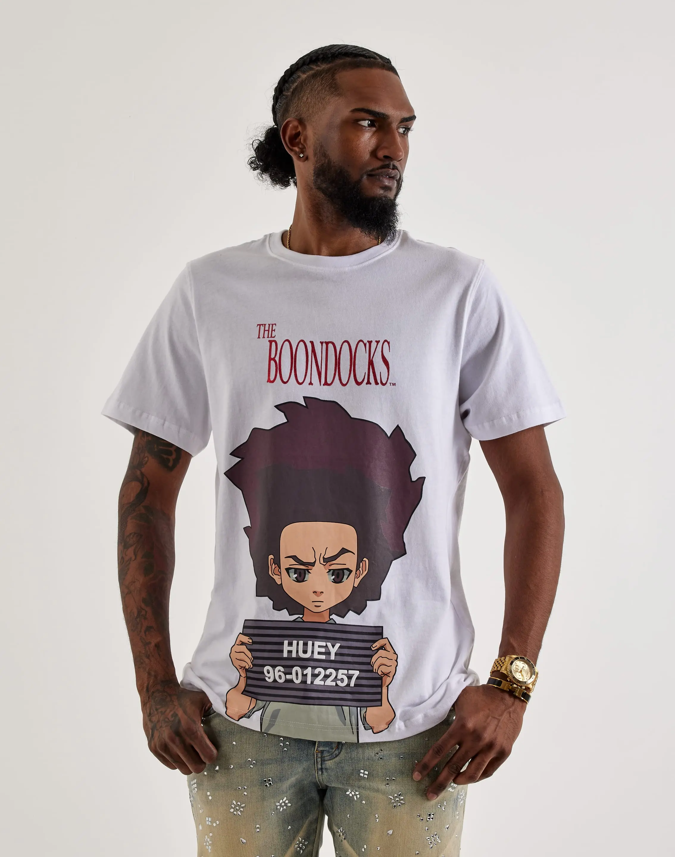 Mens Virtual Threads The Boondocks Huey Mugshot Tee