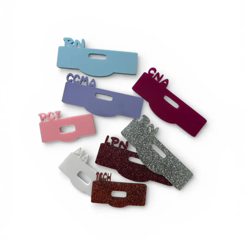 Custom Half Badge Buddy Accessory Fits Regular & Extended Sizes Up to 5 Letters in Vibrant Colors