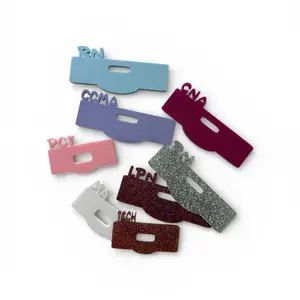 Custom Half Badge Buddy Accessory Fits Regular & Extended Sizes Up to 5 Letters in Vibrant Colors