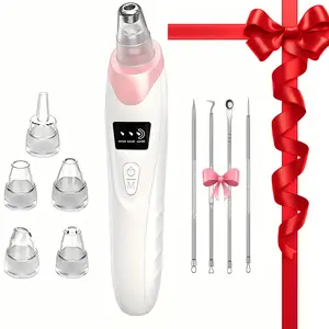 Electric Blackhead Remover Vacuum Cleaner and Facial Pore Cleaner Skin Facial Cleaning Blackhead Removal Skincare Set, Blackhead Cleaning Instrument, Facial Beauty Machine, 3 Suction Levels, 5 Probes and 4 Acne Needle Tools, USB Rechargeable