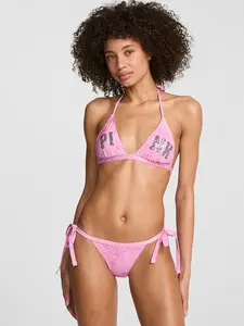 PINK Push-Up Triangle String Bikini Top