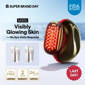JMOON Microcurrent Facial Device, M30U Red Light Therapy for Face, Safe Anti Aging Skin Care, 4 Modes, 5 Energy Levels for Full Face Lift and Ideal for Smile Lines, Eyes, and Forehead (Red)