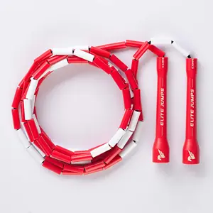 Elite Jumps Adult Core Beaded Jump Rope For Fitness - Workout Jump Rope - Beaded Fitness Skip Rope for Exercise Unbreakable 5" Handles - Designed for Beginners or Pros