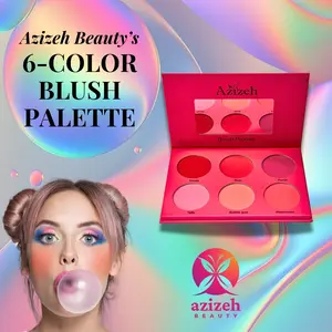 6 Color Blush Palette High Pigment Pressed Powder