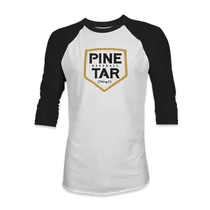 Home Plate Raglan | White/Black | Pine Tar Clothing