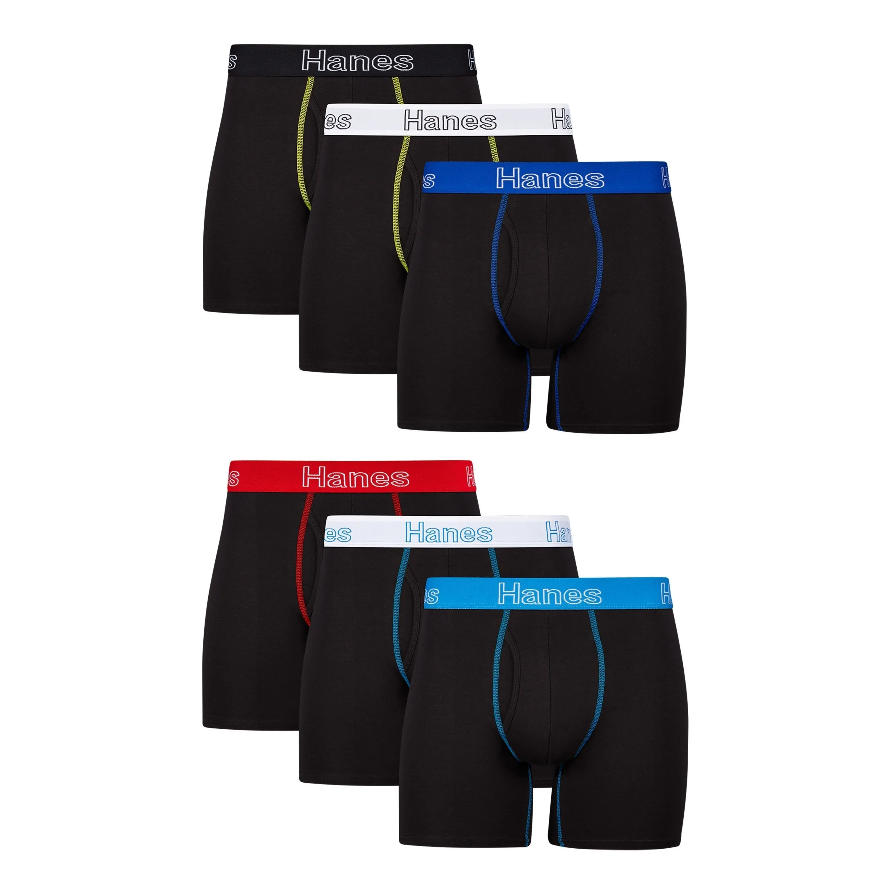 Hanes Men's Stretch Cotton Boxer Brief Underwear, Comfort Flex Fit, 6-Pack