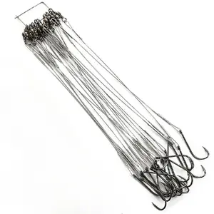 Anti-Bite Steel Wire Leader Line Set with Swivel Rings, High Strength 50lb, 3 Color Options, 20pcs Saltwater Freshwater Fishing Combo, Fishing Gear Accessories