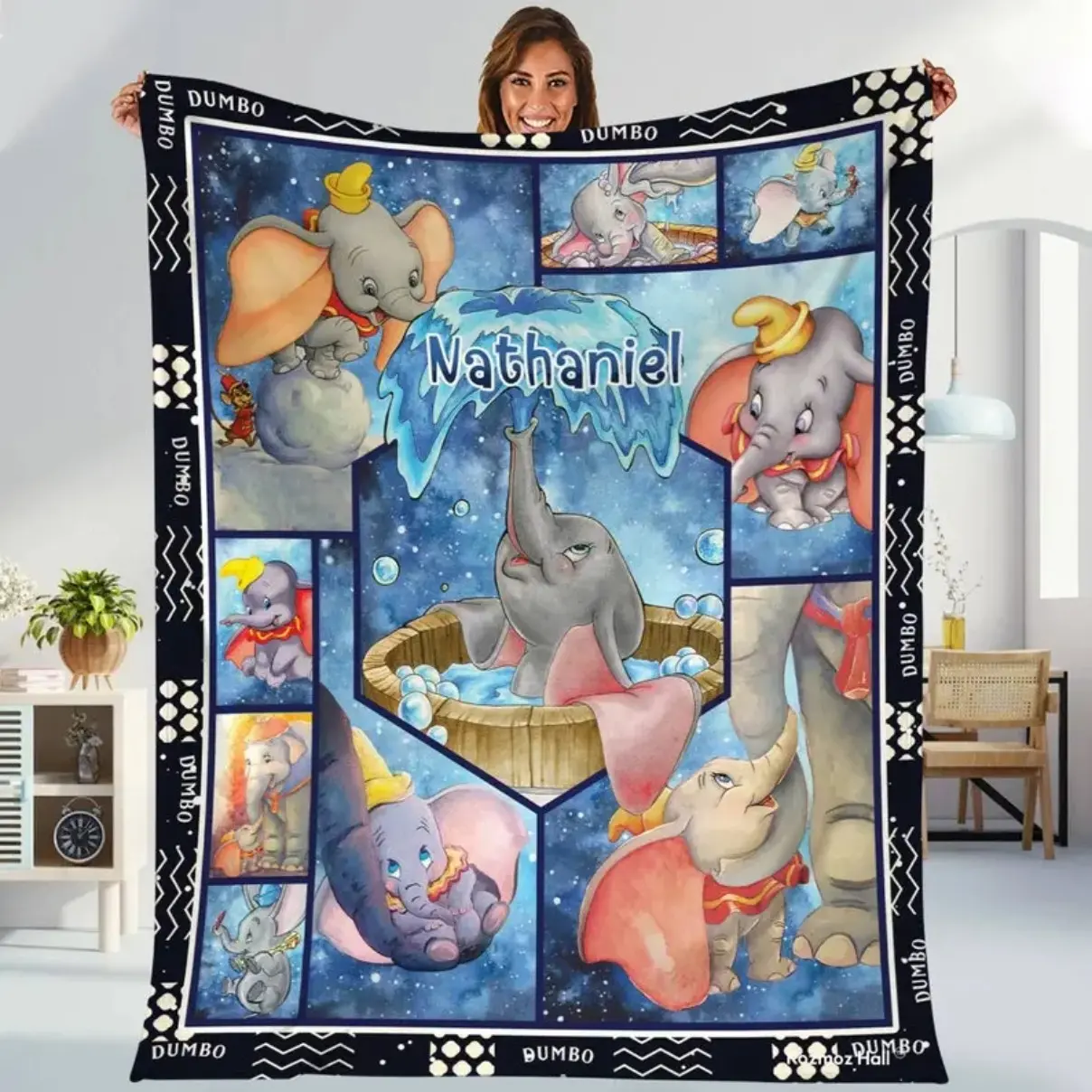 Elephant Dumbo Blanket | Dumbo Blanket | Magic Kingdomn Dumbo Birthday Gifts Dumbo Christmas Blanket Cozy Throw for Living Room Office Sofa, Perfect Gift for All Seasons---Warm Haven Textiles