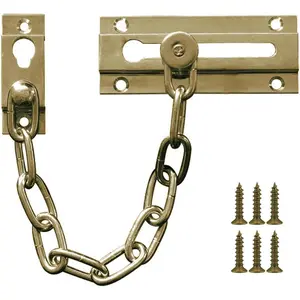 Security Door Lock Chain Heavy-Duty, Long Chain & Solid Brass with Antique Finished, Strong and Rust-Resistant Chain Locks Guard (Antique)