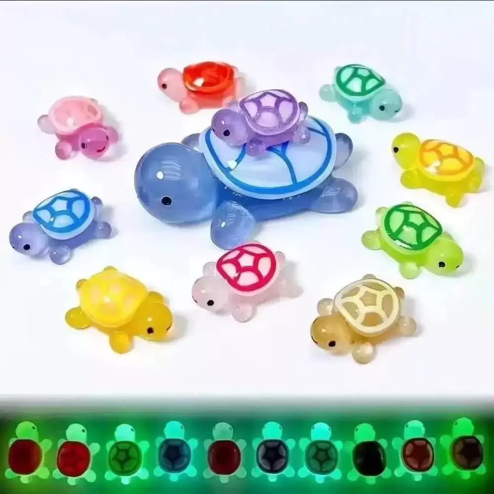 30-Piece Glow-in-the-Dark 3D Turtle Figurines Set - Colorful Translucent Plastic Ornaments for Crafty Enthusiasts' DIY Crafts, Beach-Themed Decor, Cute Gifts (Leisure & Indoor Recreation Accents)