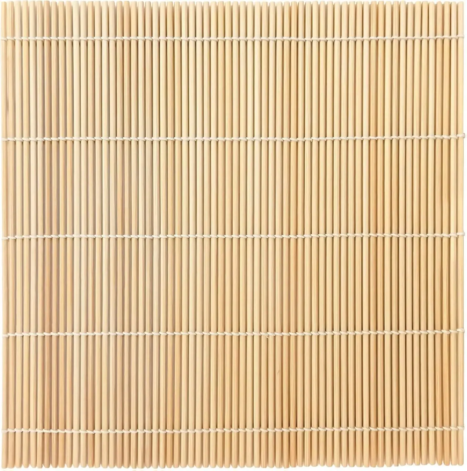 Natural Bamboo Sushi Rolling Mat - 9.5x9.5in Kitchen Utensil for Food Lovers, Non-Stick Rolling, Durable, Lightweight, Food-Safe, Easy-Care, Consistent Results, Hand Wash, Ideal for Kimbap/Placemat Use, Great for Holidays/Birthdays, Consistent, Non-Stick