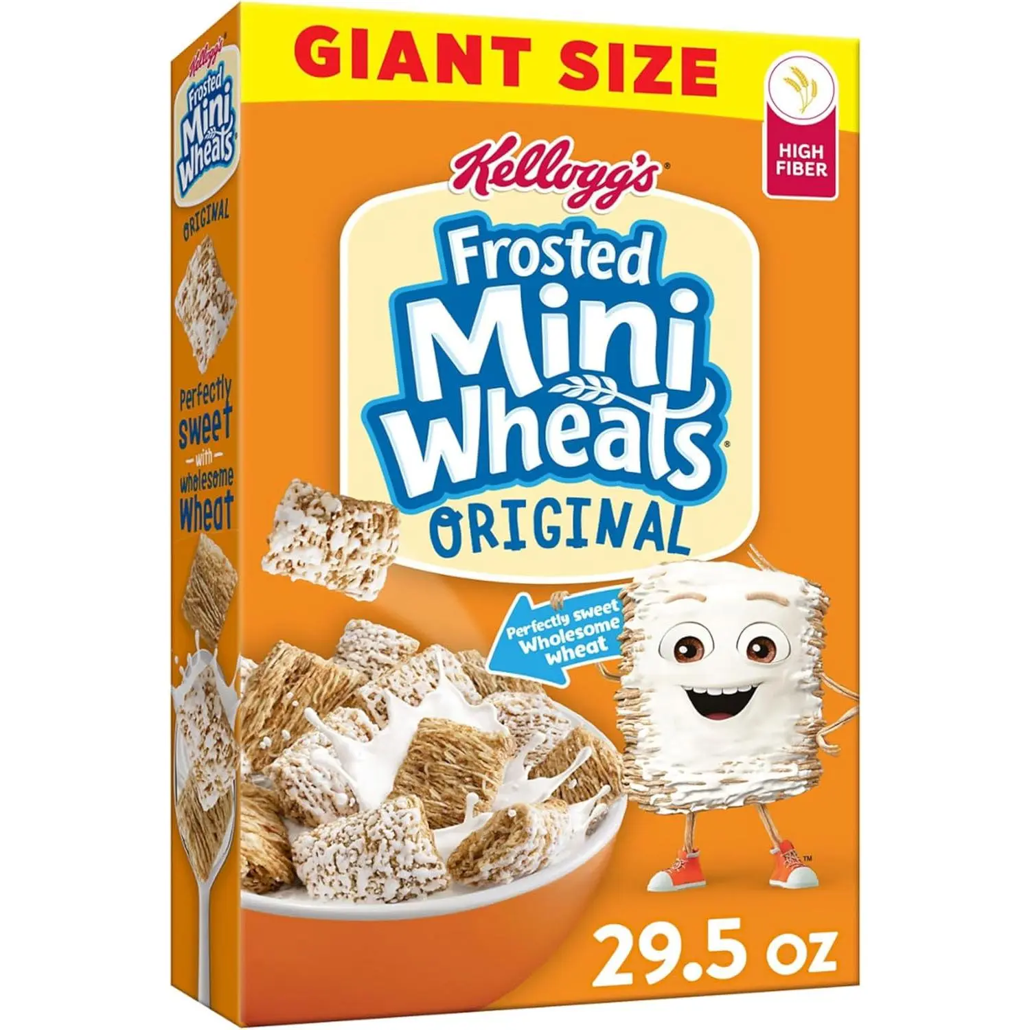 Kellogg’s Frosted Mini-Wheats Breakfast Cereal, High Fiber, 48g Whole Grain, Giant Size, 29.5 oz