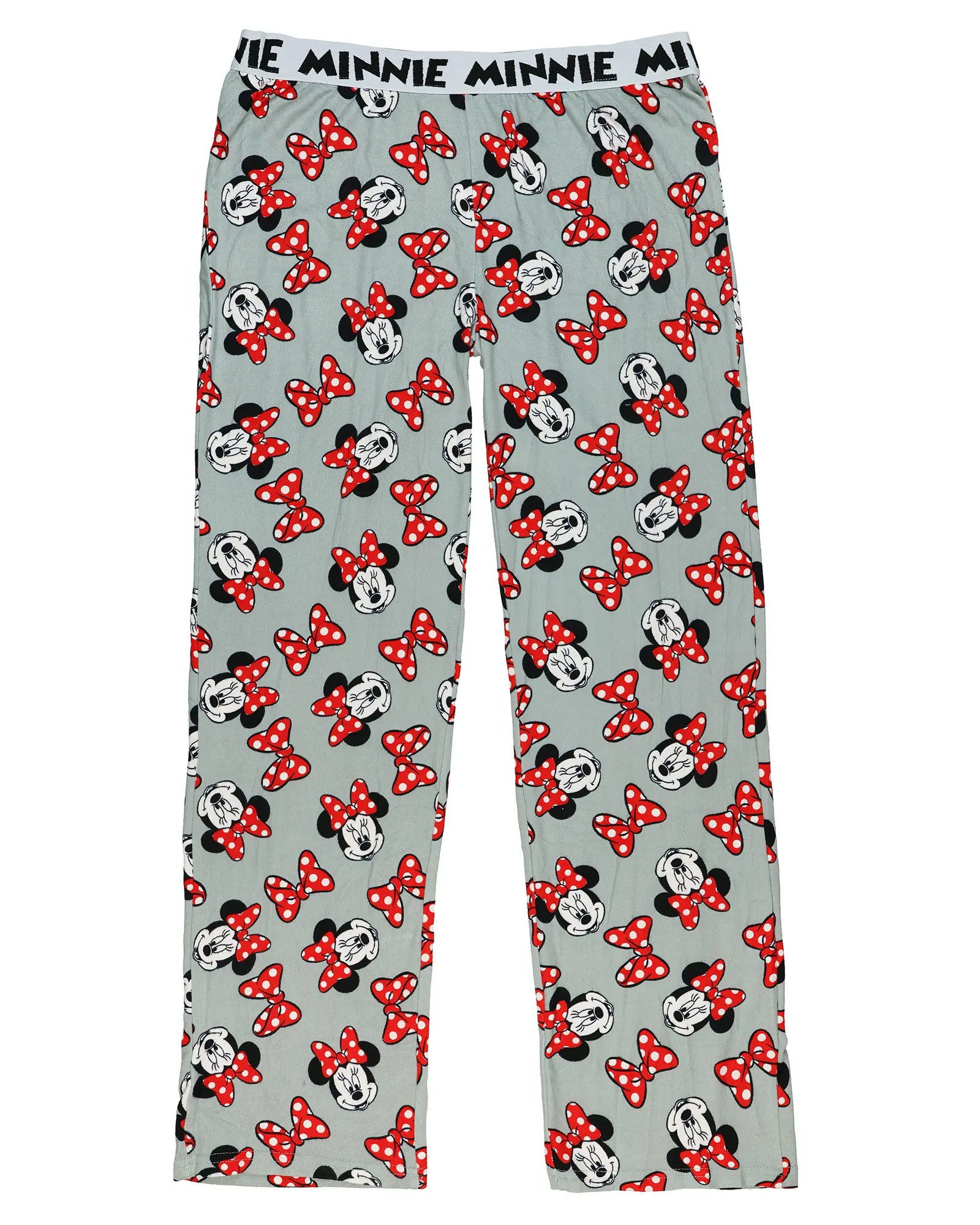 Women's Pull-On Pajama Pants, Relaxed Fit Lounge Style with All-Over Cartoon Mouse & Bow Print - Smooth Polyester Spandex Bottoms for Everyday Wear, Nightwear, Lightweight, Overall, Pull-On Closure, Daily Wear