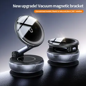 2026 Latest Retractable Adjustable Car Phone Mount - 360° Magnetic Holder with Vacuum Suction Base, Ultra Compact Portable Design (No Charging), Fit for iPhone 11 & Above, Ideal for Car, Makeup Mirror Use, Adjustable Holder