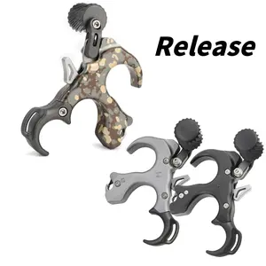1pc Handheld Release Aid Arrow Release Device Ambidextrous Manual Jaw Clamp Stable Performance Daily Archery Use Archery Accessories