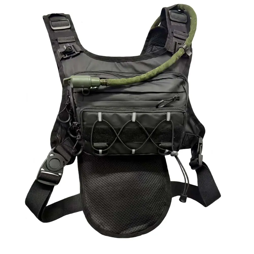 Outdoor Multi-Functional Hiking Backpack, Travel Portable Running Bag, Cycling Vest, Fishing Gear, Dual Shoulder Chest Pack, Water Bottle Holder