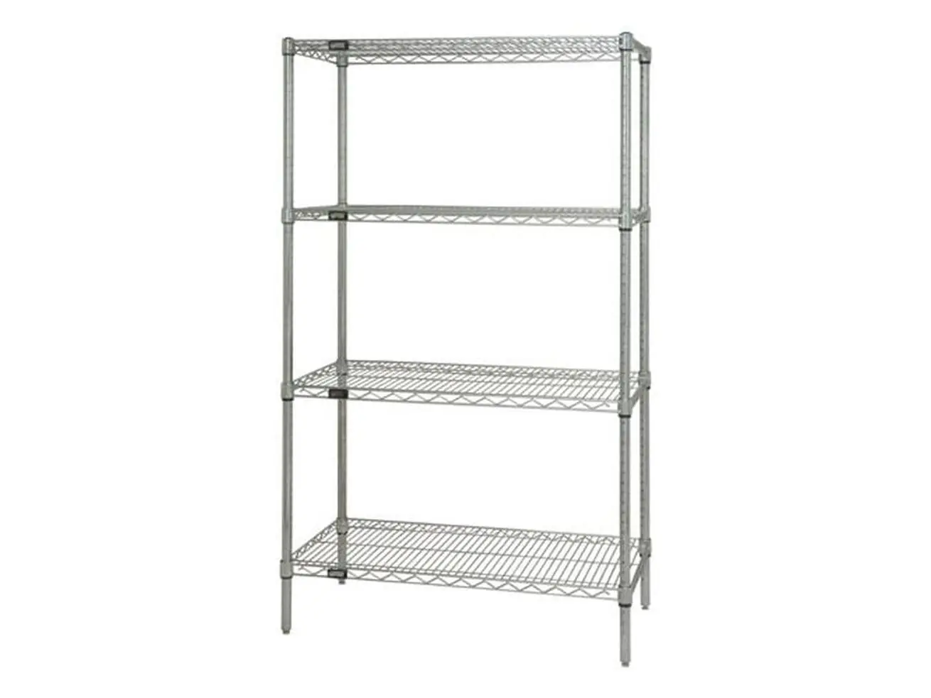 Quantum Storage 4-Shelf Chrome Wire Mesh Shelving Unit Starter Kit - Adjustable Stackable Storage Racks, Commercial-Grade Metal, Easy Setup, 24x24x54 in. Home Organiser Solution