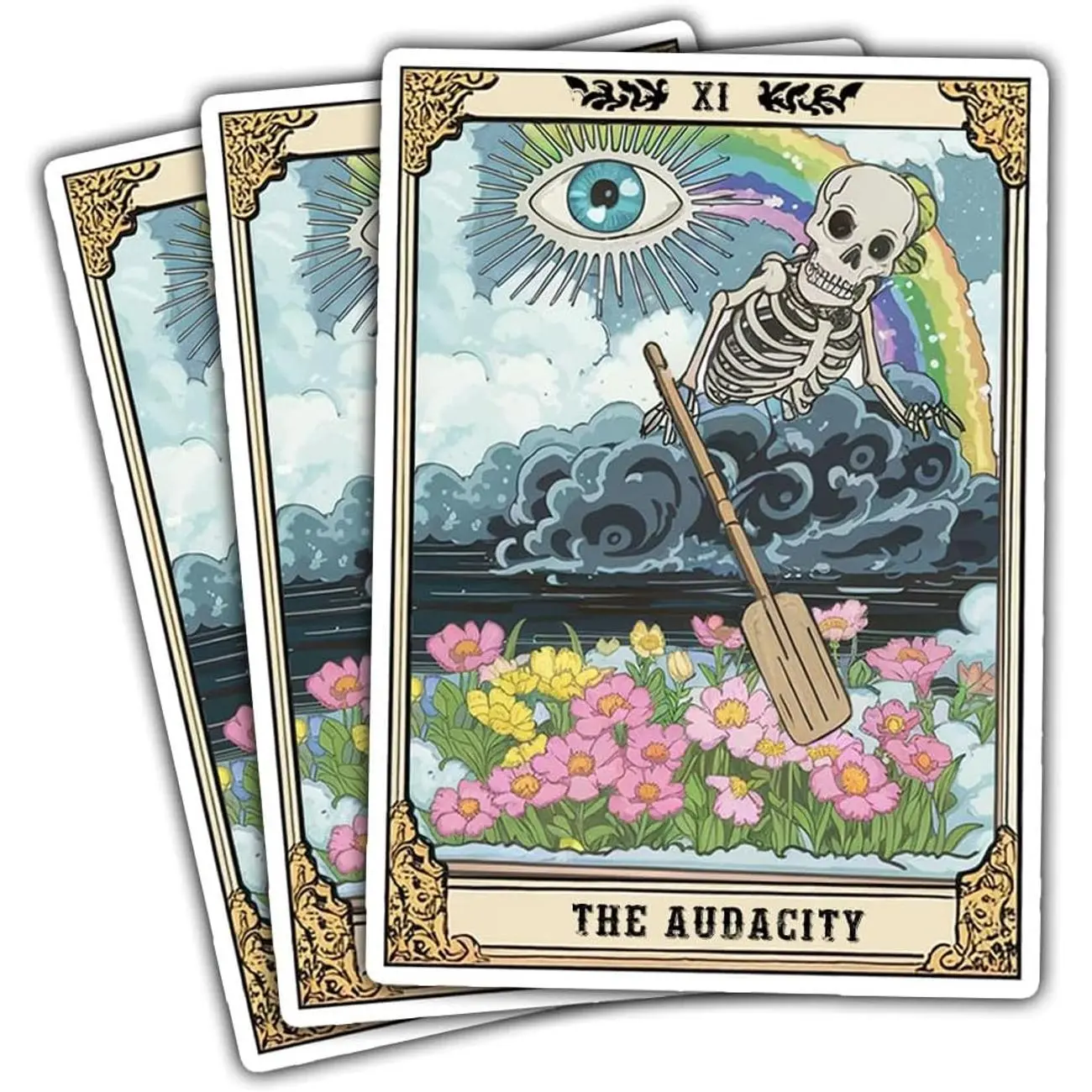The Audacity Tarot Card Skeleton Sticker, Mystical Tarot Card Stickers, Mental Health Sticker - Vinyl Decal 3 Inches for Water Bottles Laptop Phone Car Hard Hat Helmet Coworker 6