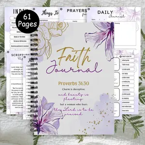 61-Page Devotional Guide & Prayer Journal - Structured Scripture Reflection Spiral Bound Planner for Daily Worship, Bible Study & Spiritual Growth