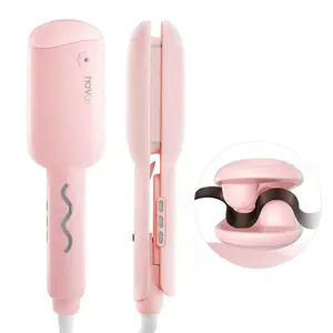 Novus S-Shaped Pink 1.25 inch Wide deep  Crimper waver  hair  tool with Negative lonic Technology for Smooth Styling Tool for Smooth & Curly Hair, Hollywood & Mermaid Curler Roller anti-scald crimper Handle Salon