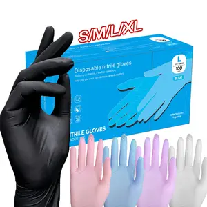 Black nitrile gloves in packs of 20/50/100, suitable for household kitchen cleaning, manicure, hairdressing, painting, household gadgets, Halloween gifts, Christmas gifts, and household cleaning gloves