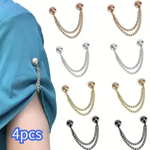 4-Pack Magnetic Clothing Clips, Multi-Function Metal Button Clips for Cuffs, Hem, and Headscarf Decoration, Assorted Colors, Accessories