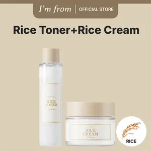 [I'M FROM OFFICIAL SHOP] Special Rice Duo Set - Rice Toner, Rice Cream |  77.78% Rice Extract from Korea, Hydrating for Dry Skin, Vegan, Alcohol Free, Fragrance Free, Peta Approved, K Beauty Toner Moisture Skincare Skin Repair Comfort Hydrate Moisturizer