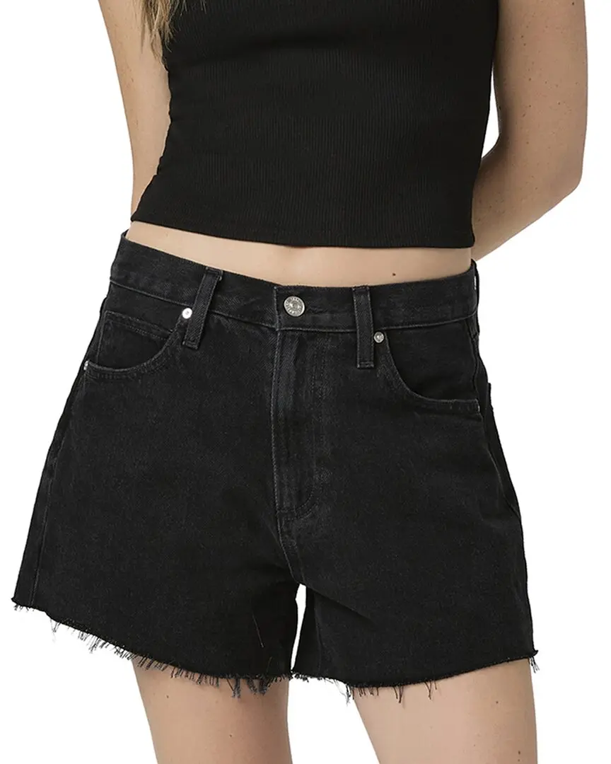 PAIGE Archie Raw Hem Black Dove Short