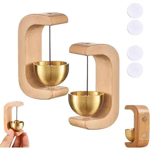 1/2/3 Packs Magnetic Door Chime Bell, Wooden Shopkeepers Bell for Door Opening - Ding Ding Sound 1/2/3 Packs Magnetic Door Chime Bell, Wooden Shopkeepers Bell for Door Opening - Ding Ding Sound