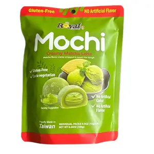 Royal Family Mochi Creamy Matcha Latte 180g - Rice Cake with Matcha Cream Filling - Sweet Snack Candy Dessert Traditional