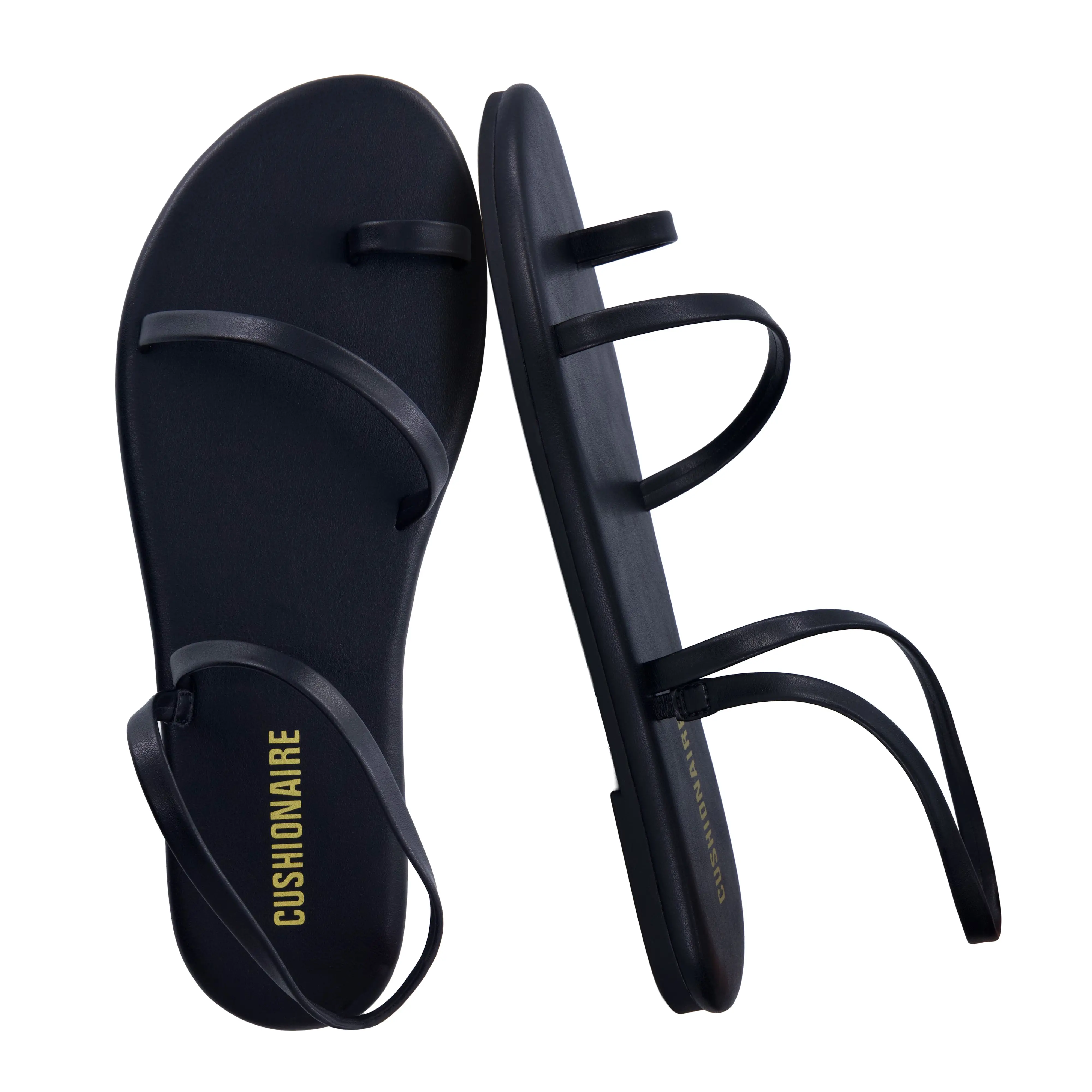 Cushionaire Chai Strappy Sandals For Women | Flat Summer Slip On Sandals | Casual Dressy Strappy Shoes For Everyday Outfits