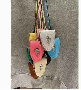 Women's Summer Magnetic Multi-Functional Leather Sunglasses Clip Necklace - Glasses Chain with Colorful Glasses Case