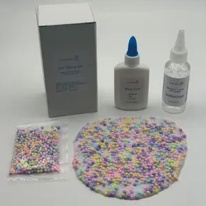 Kidmido Super Simple DIY Slime Kit, Includes Glue, Slime Activator, Color Foam Ball, Fun Kids Craft Project, Easy to Use