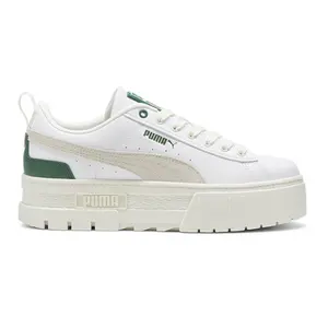 PUMA Womens Mayze Lace Up Platform Sneakers Shoes Casual - White