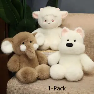 Cute Running Bear Stuffed Animal  Realistic Dog Plush Toys Soft Sheep Plushies Dolls Birthday Gifts for Kids 