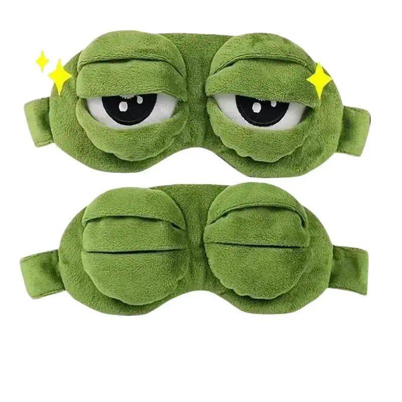 Cute 3D Frog Sleepmask for Adults, Soft Lined Skin-Friendly Light-Blocking Accessory for Travel and Napping