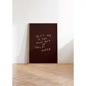 [SALE UP TO 40%] [Unframed] Funny Bathroom Print: Above Toilet Artwork, Handwritten Neutral Decor