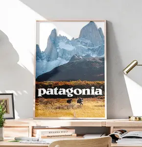 Patagonia Poster | Mountain Landscape Wall Art | Adventure Travel Nature Print