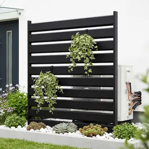 Metal Privacy Fence Panel – Features: Heavy Duty Construction, 38"x42" Size, No-Dig Easy Installation – Outdoor Decorative Screen – Ideal for Hiding Pool Equipment, AC Units, Trash Cans, Garden Areas – 1 Pack