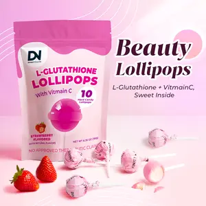 Divinity Nutra L-Glutathione Lollipops with Vitamin C - Dietary Supplement Lollipops for women，Strawberry Flavor Hard Candy