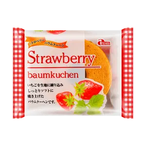 ATOM Japanese Classic Mini Baumkuchen Strawberry Flavor 3.0oz - Authentic Japanese Snack, Soft & Moist Cake Bites