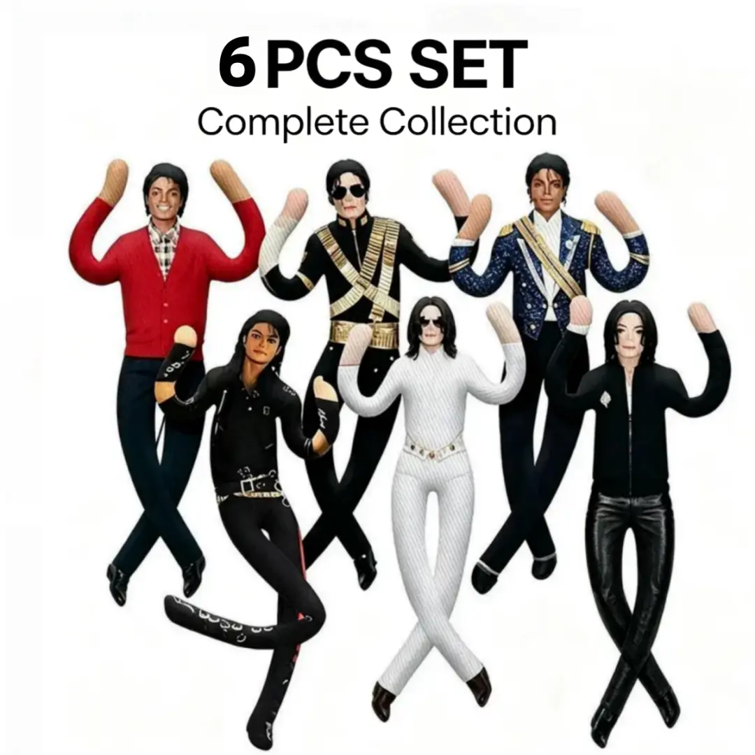 6pcs-Soft Poseable Articulated Michael Jackson Plush Doll,Adorable Gift Idea for MJ Fans & Pop Music Lovers,little giftsfor girls, plushies