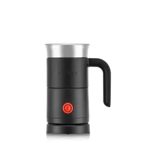 Bodum 10 fl oz Milk Frother Black Handle Electric Coffee Steamer 500W Handheld Drink Mixer Kitchen Appliances with Automatic Temperature Control and Stainless Steel Body