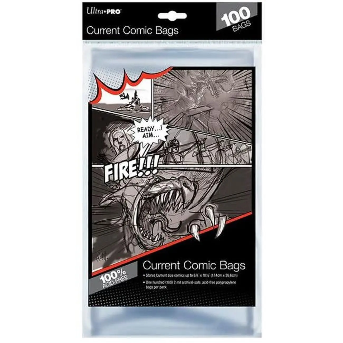 Comic Bags - 6.87"x10.5" Polypropylene Acid-Free Plastic Archival-Safe Protective Sleeves for Protecting Comics (100 per Pack)
