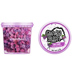 Candy Rush Sweet Grape Cotton Candy Gushers Fruity Chewy Treat Sizes from 5 oz to 33 oz Flavor Delightful Snack with Cotton candy shell and chewy center texture