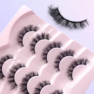 Daily DD False Eyelashes, 5 Pairs DIY Dramatic Wispy Natural-Curl Volume Cluster Lashes, for Eyelash Extensions, Cosmetic
