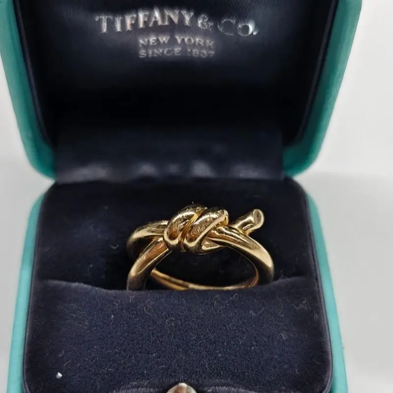 Pre-owned Tiffany & Co. Knot Collection Ring 18K Rose Gold JLT008247