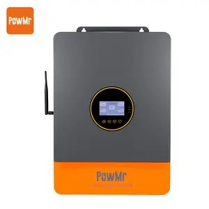【New Version】PowMr 10000W Hybrid Solar Inverter, 48V to 120V/240Vac, Split-Phase, 60Hz, Pure Sine Wave, w/ 200A MPPT Controller, Max PV Input 11KW, 500VDC, 48V Lead Acid and Li battery, Batteryless Run【Up to 6 Units Parallel】